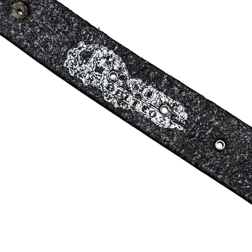 Kids Nocona Black Genuine Leather Western Studded‎ Rhinestone Belt Buckle 22